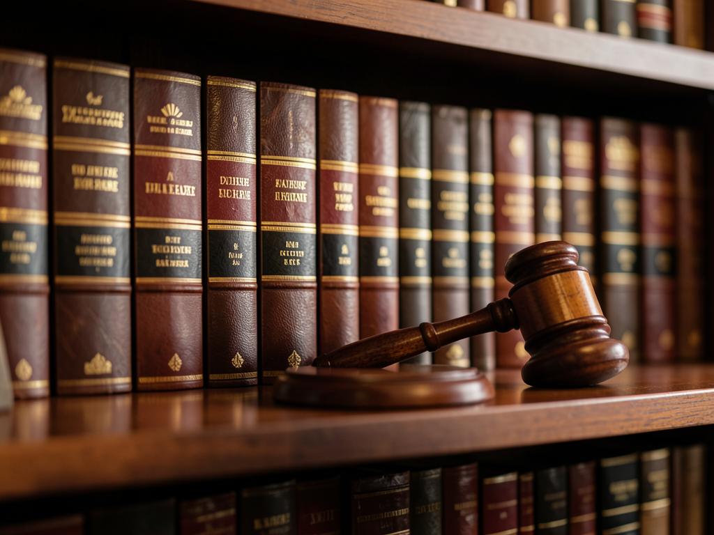 Ouvrages juridiques dans une bibliothèque de droit